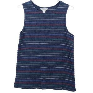 Christopher & Banks Blue Puckered Top Navy Striped Size 1x 36" Chest